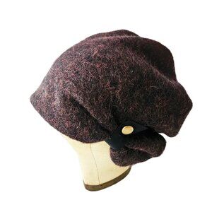 Rocks and Salt Slouchy Beanie/ Hat Metallic Purple/Red